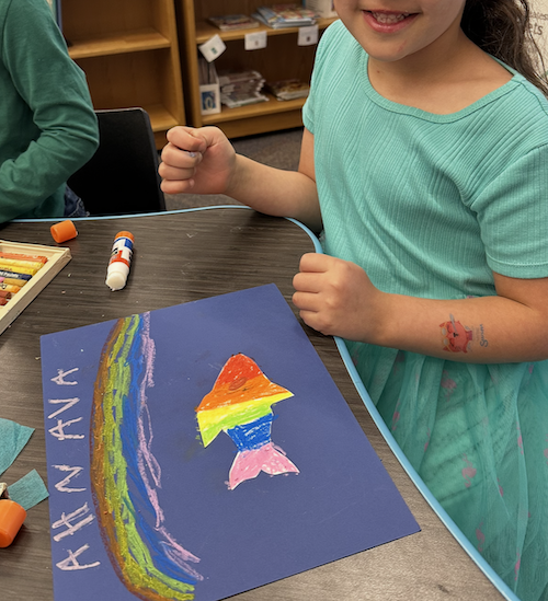 LCDS student with art 2